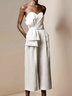 Women's Plain Strapless Sleeveless Urban Summer Nylon Jumpsuit