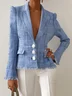 Women's Spring/Fall Outerwear Urban Buckle Plain Long Sleeve Lapel Collar Jacket