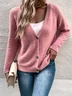 Women's Casual Winter Plain Wool/Knitting Cardigan