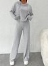 Women's Jersey Plain Daily Going Out Two Piece Set Long Sleeve Casual Spring/Fall Top With Pants Matching Set