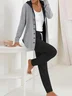 Women's Buckle Plain Daily Going Out Two Piece Set Long Sleeve Casual Spring/Fall Coat With Pants Matching Set