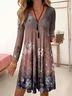 Women's Long Sleeve Summer Floral Jersey Dress V Neck Daily Going Out Casual Midi A-Line TUNIC