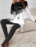 Women's Jersey Butterfly Daily Going Out Two Piece Set Long Sleeve Casual Spring/Fall Top With Pants Matching Set