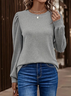 Women's Long Sleeve Blouse Spring/Fall Plain Crew Neck Daily Going Out Casual Top