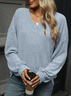 Women's Long Sleeve Tee T-shirt Spring/Fall Plain V Neck Daily Going Out Casual Top