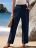 Women's Trousers Elastic Waist Straight Pants Daily Going Out Casual Drawstring Plain Spring/Fall Pants