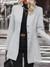 Women's Spring/Fall Outerwear Casual Woolen Plain Long Sleeve Wrap Jacket