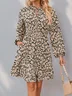 Women's Long Sleeve Spring/Fall Floral Dress Crew Neck Daily Going Out Vacation Midi X-Line