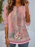 Women's Long Sleeve Tee T-shirt Spring/Fall Floral Jersey Crew Neck Daily Going Out Casual Top