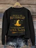 Women's Crew Neck Text Letters Printing Vintage Spring/Fall Long Sleeve Sweatshirt