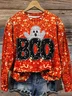 Women's Crew Neck Halloween Printing Vintage Spring/Fall Long Sleeve Sweatshirt