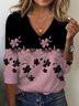 Women's Long Sleeve Tee T-shirt Spring/Fall Floral Jersey V Neck Daily Going Out Casual Top