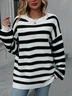 Women's Spring/Fall Striped Casual Long Sleeve Crew Neck Wool/Knitting Sweater