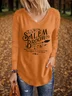 Women's Long Sleeve Blouse Spring/Fall Halloween Printing V Neck Holiday Going Out Vintage Top