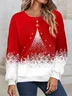 Women's Crew Neck Christmas Casual Spring/Fall Long Sleeve Sweatshirt